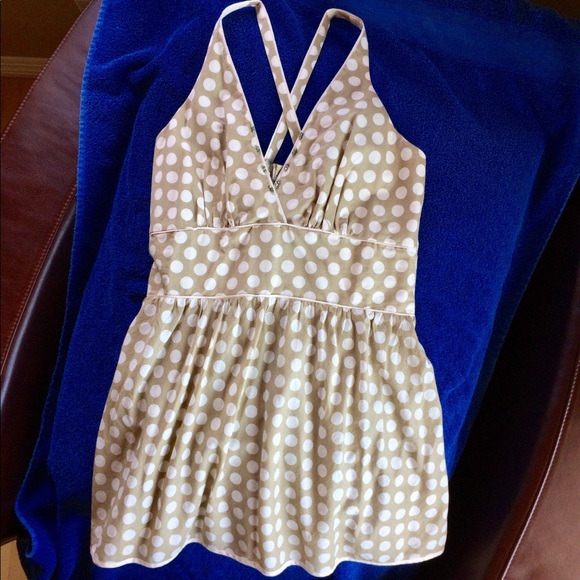 Burning Torch Tops - Burning Torch Polka Dot Flowing Top- Tan & Beige